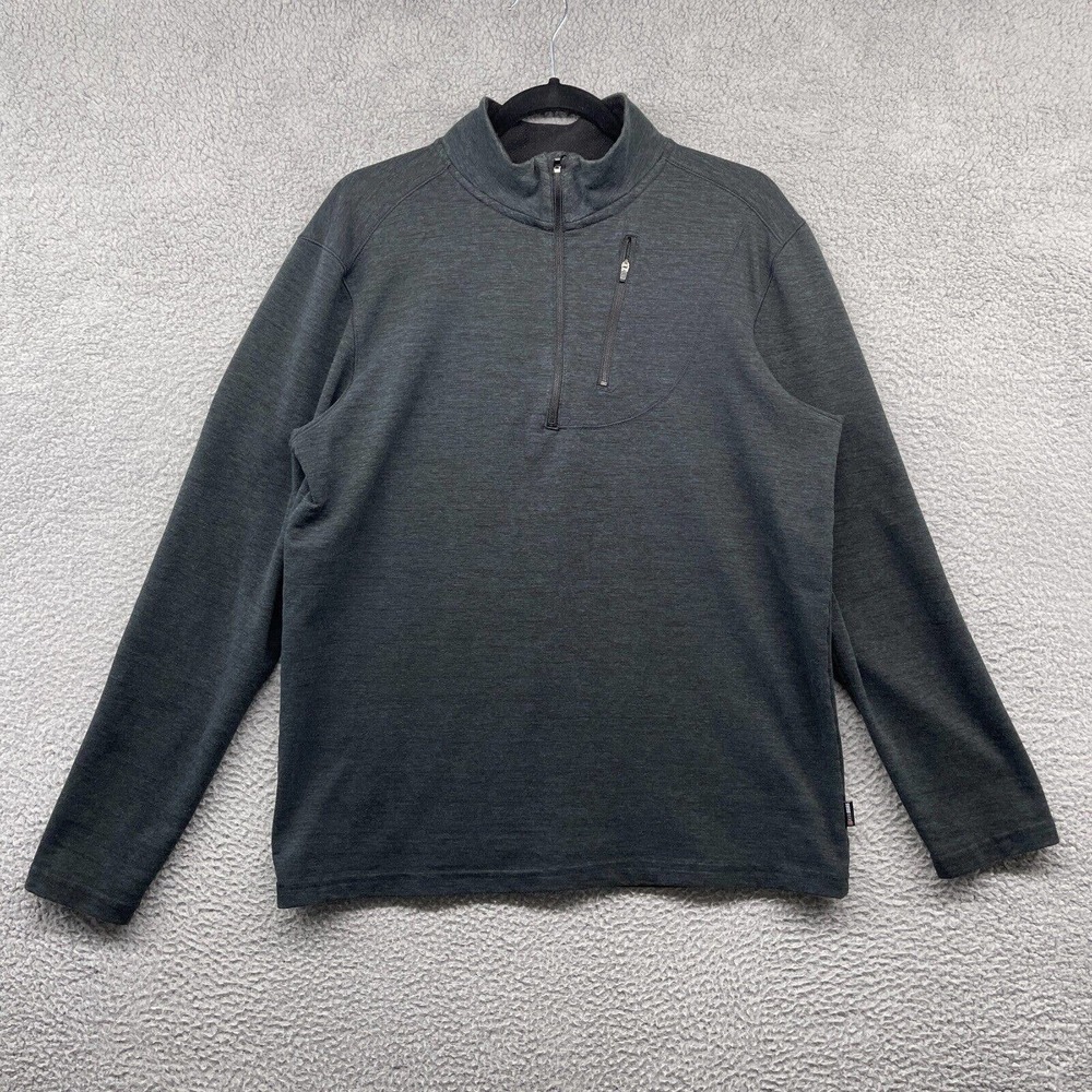 Swiss Tech Mens Sweater Gray 1/2 Zip Long Sleeve Pullover Logo Pocket Size M